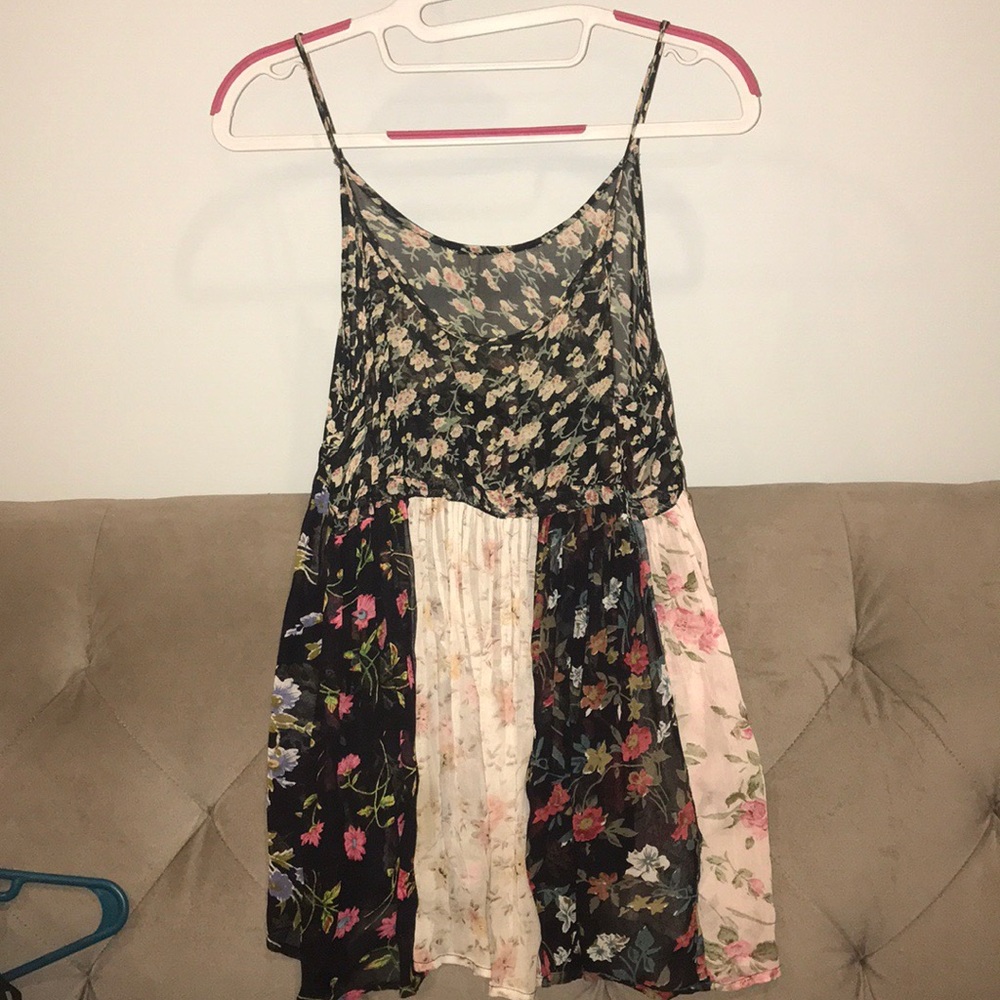 Vintage 80s Free People like Sheer Floral Babydoll